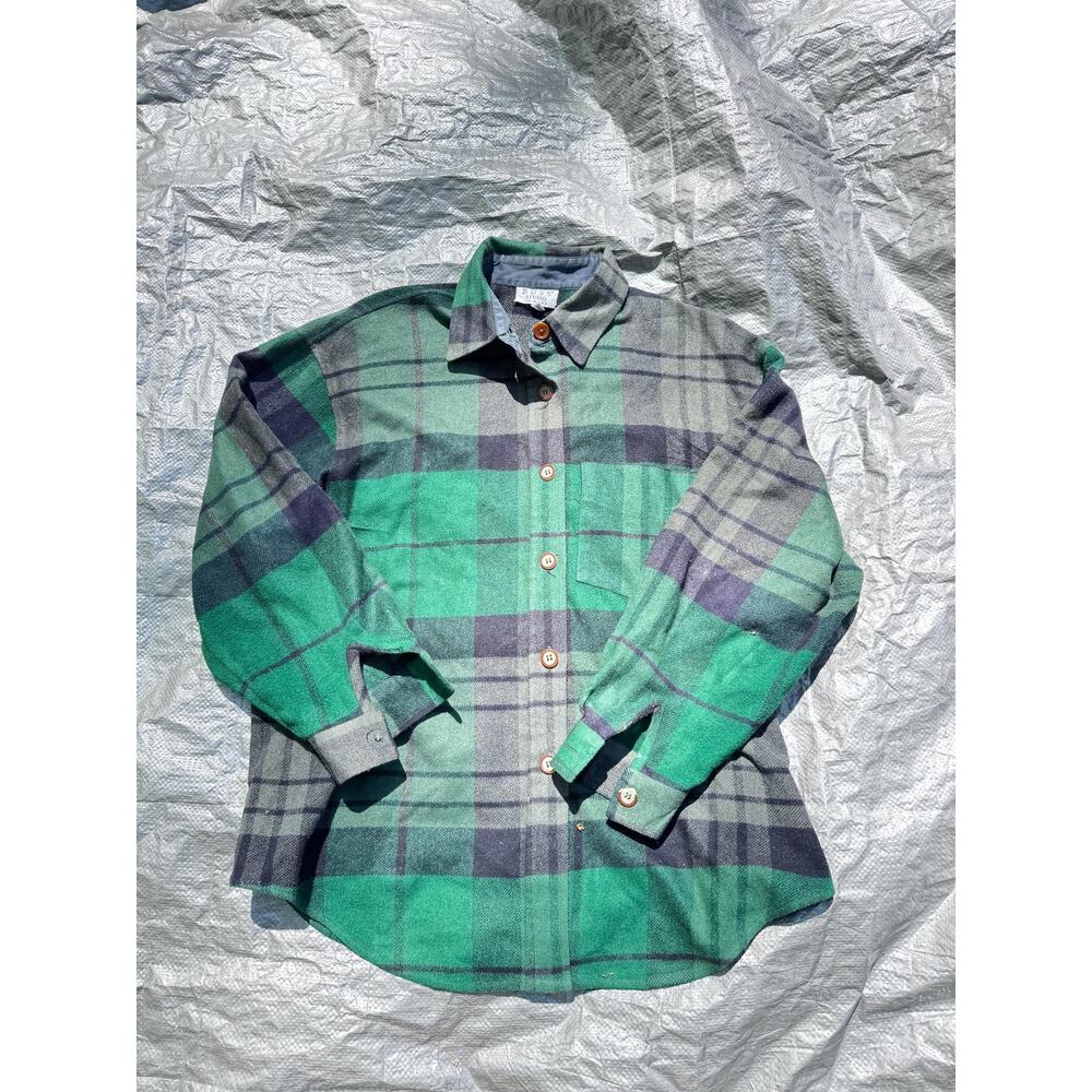 vintage size 8 Russ studio flannel womens repair both cuffs need new buttons - Picture 2 of 8